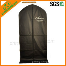 negro personalizado impreso traje de la cubierta / bolso de la ropa
